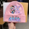 K Pop Demon Hunters Girls Knitted Hats Children Fashion Cartoon Letter Headgear Cotton Winter Cute Woolen Cap Kids Anime Gifts